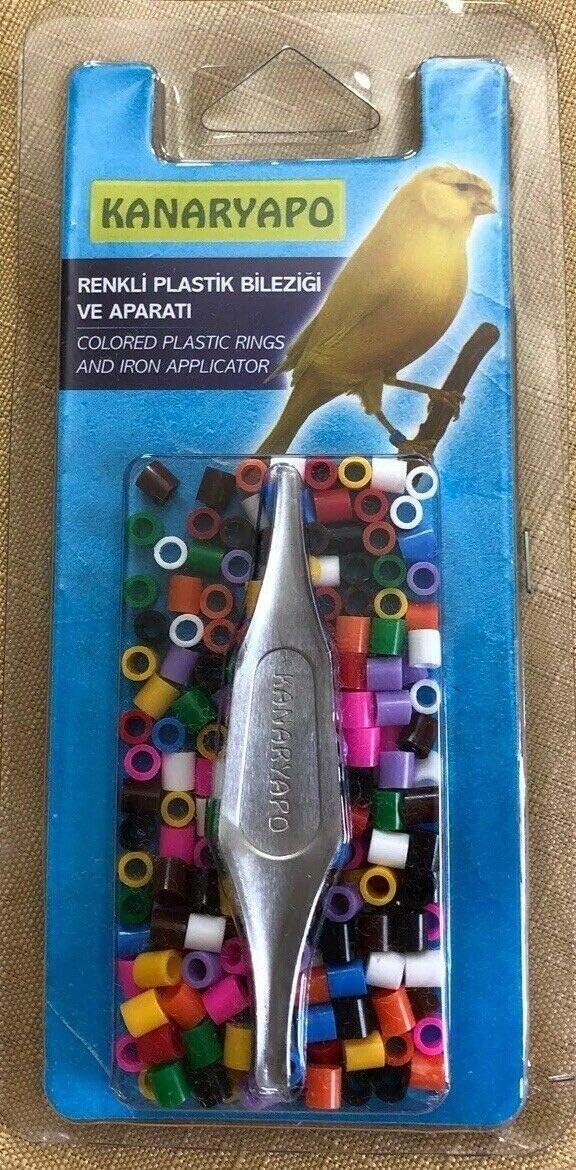 Canary  Finch 2.9 mm Bands Leg Rings applicator 10 color Plastic  200 -250 Pcs