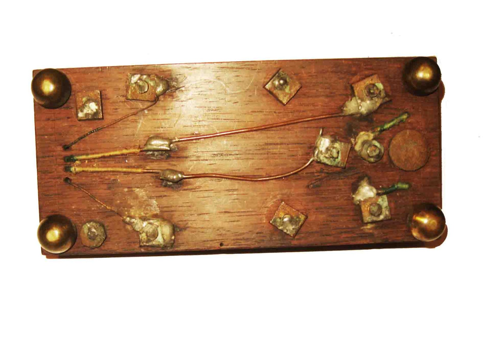 RARE c1845 DANIEL DAVIS Jr Boston QUACK MEDICAL ELECTRICAL COIL /BRASS BALL FEET