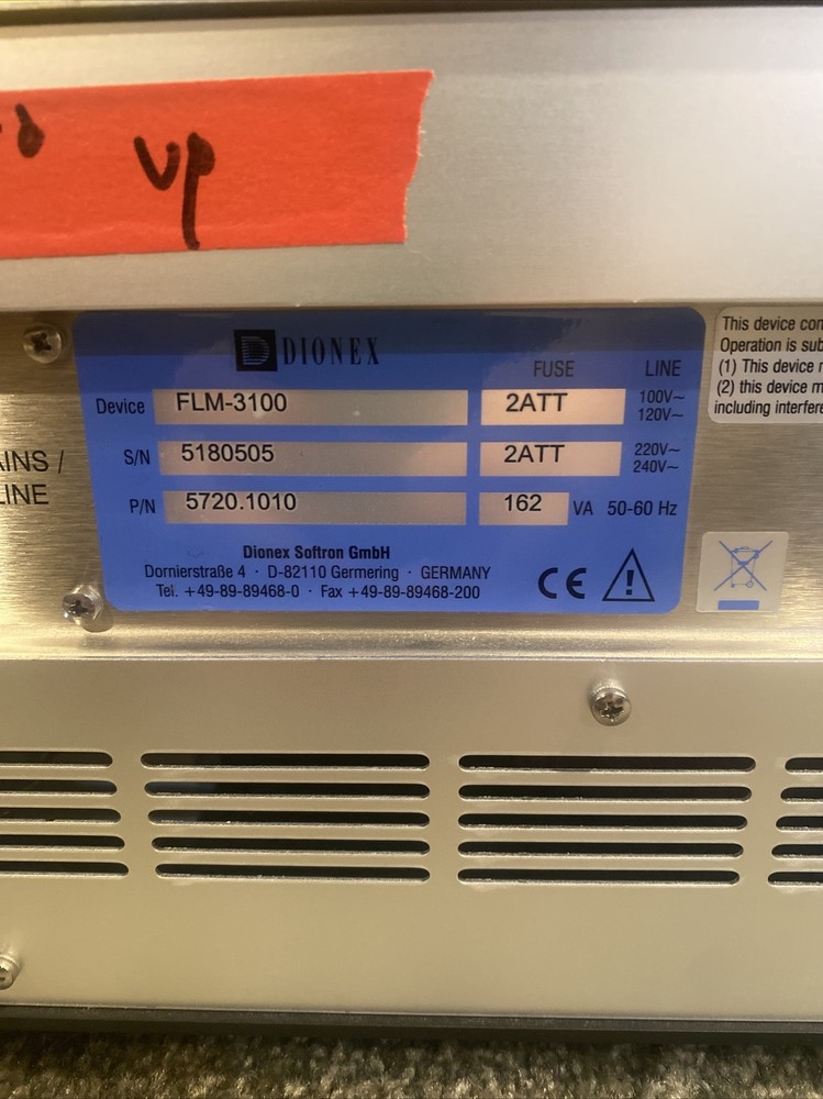 Thermo Scientific Dionex UltiMate 3000 FLM-3100 Flow Manager Powers On!