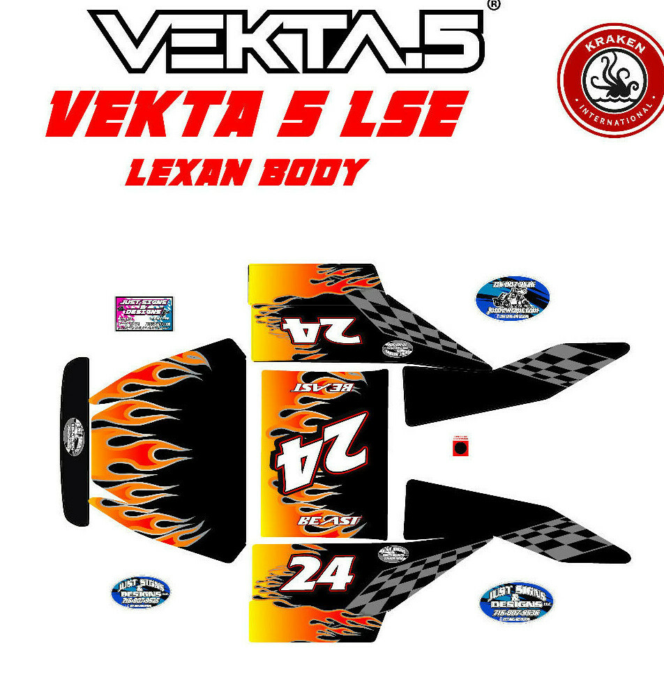 KRAKEN VEKTA 5 wrap decals stickers  FLAME THEME