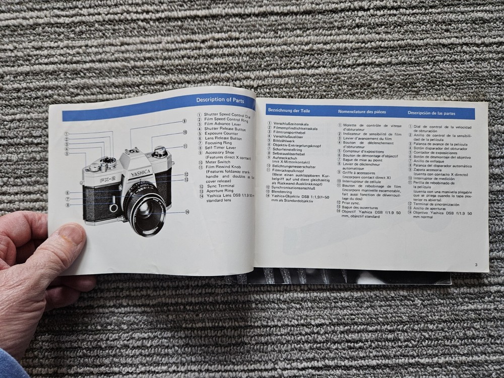 Yashica FX-2 Instruction Manual Original
