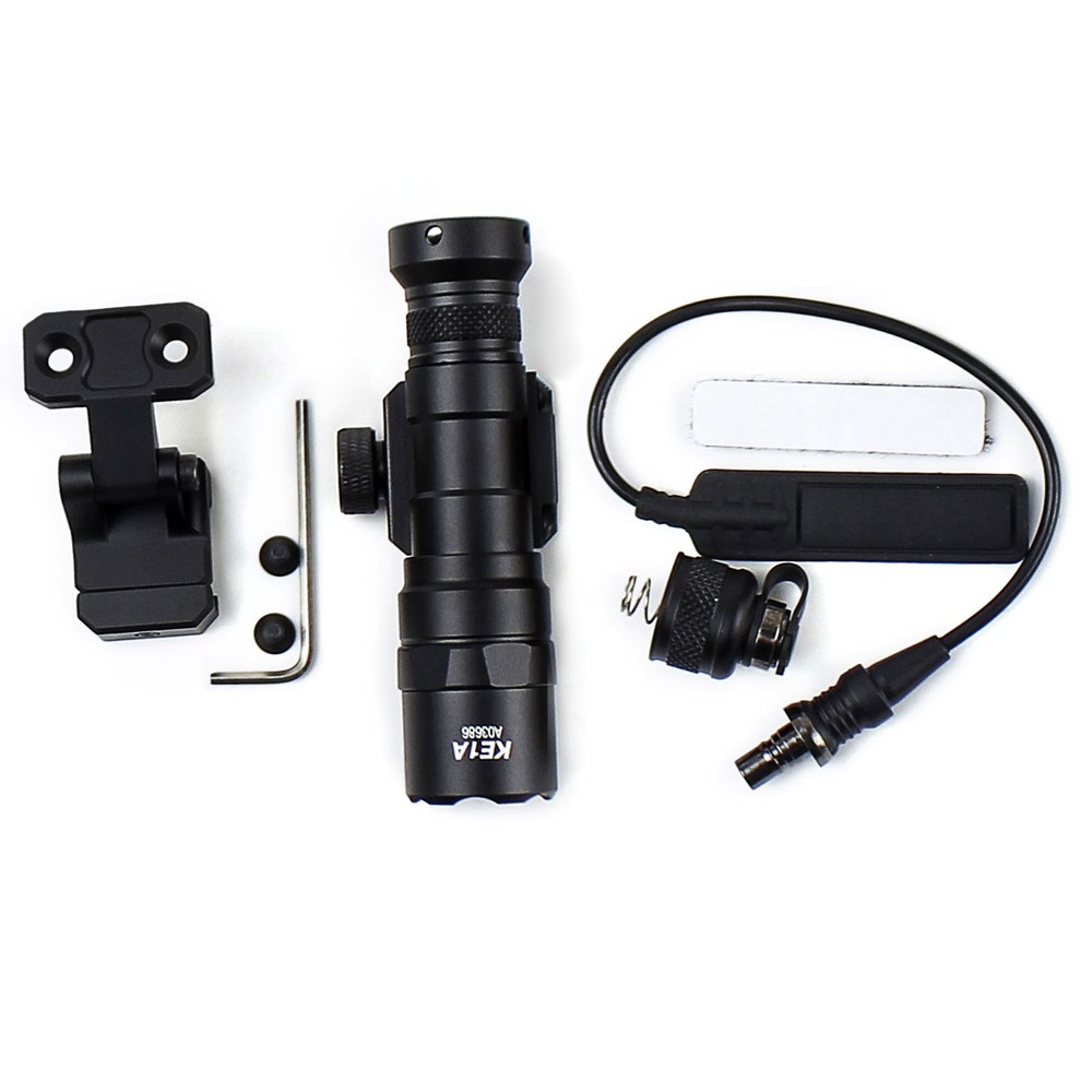 Tactical Flashlight M300B With Remote Switch + Foldable Picatinny Rail Mount