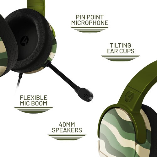 PC Accessory: Wired Headset - 4Gamers Panther Headset with Stand - Wave Forest:
