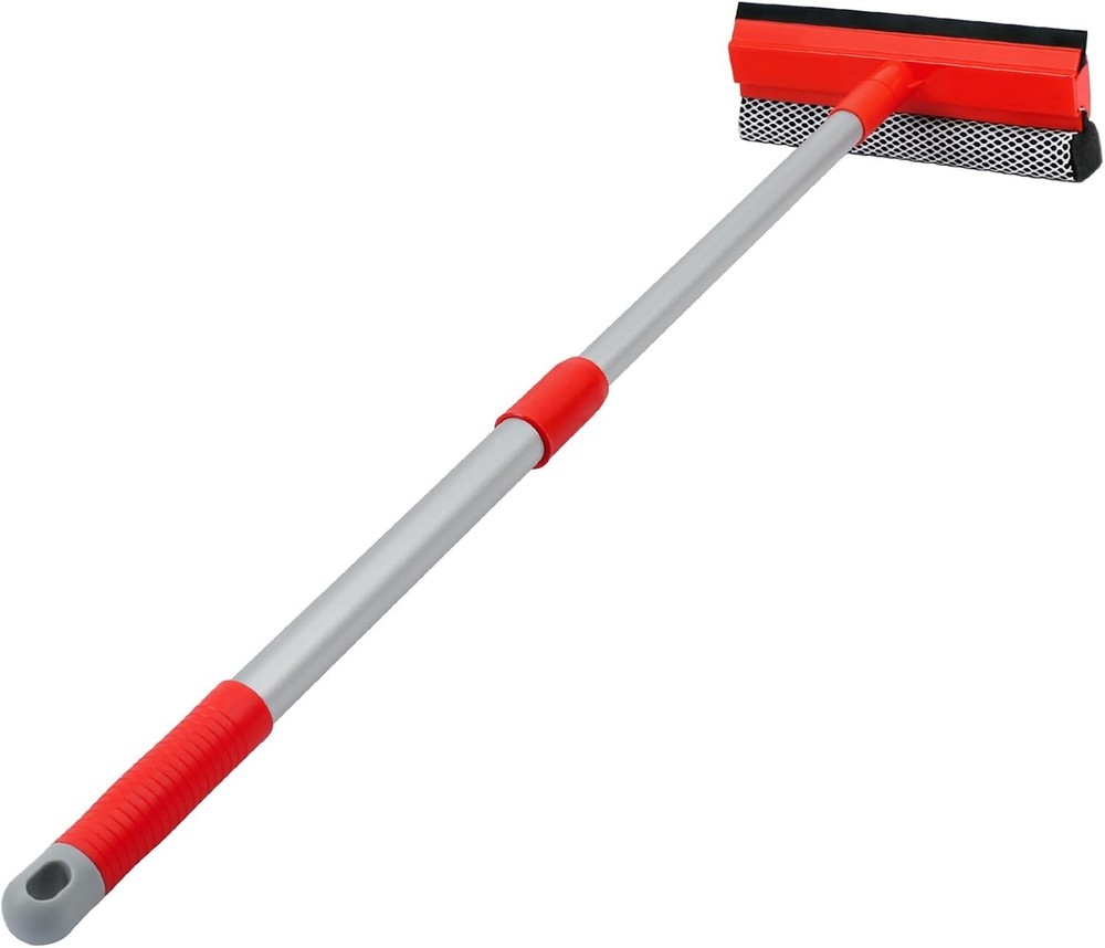 MAVRIZ Windshield Cleaner Tool 2 in 1 Car Window Squeegee with Red and Black
