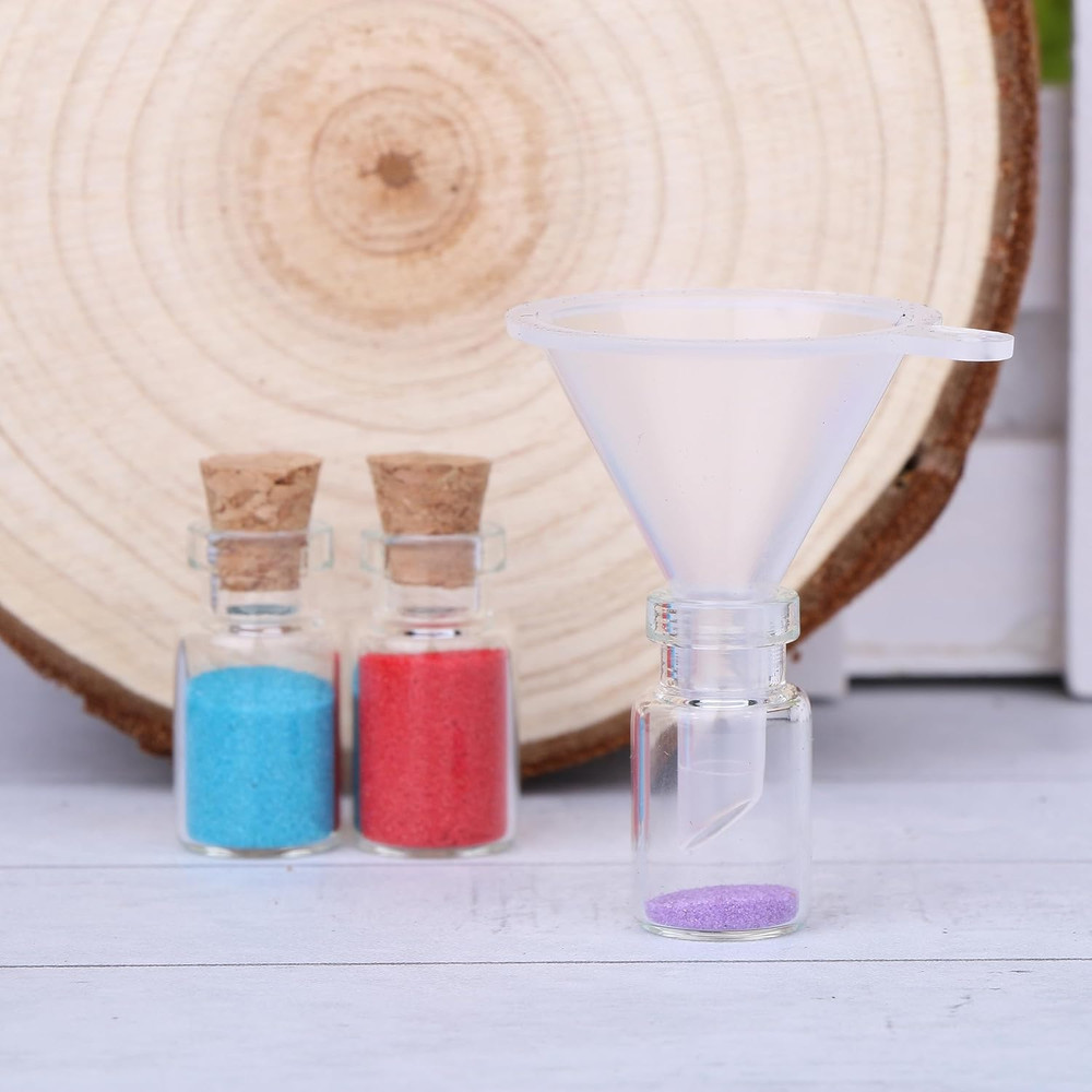 Maxmau 100Pcs 1Ml Small Mini Glass Bottles Jars with Cork Stoppers Tiny Vials fo