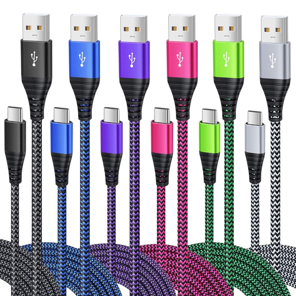 USB Type C Charger Cable, 6-Pack 10ft USB C Cable Fast Charging Braided Type ...