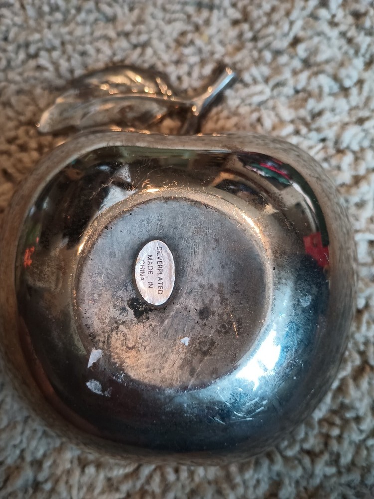 Silver Plated Apple Dish, Bowl Trinket Holder