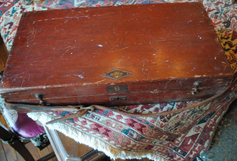 ANTIQUE TRANSIT BUFF AND BUFF BOSTON PLANE TABLE # 23638 ORIGINAL CASE W/STRAP