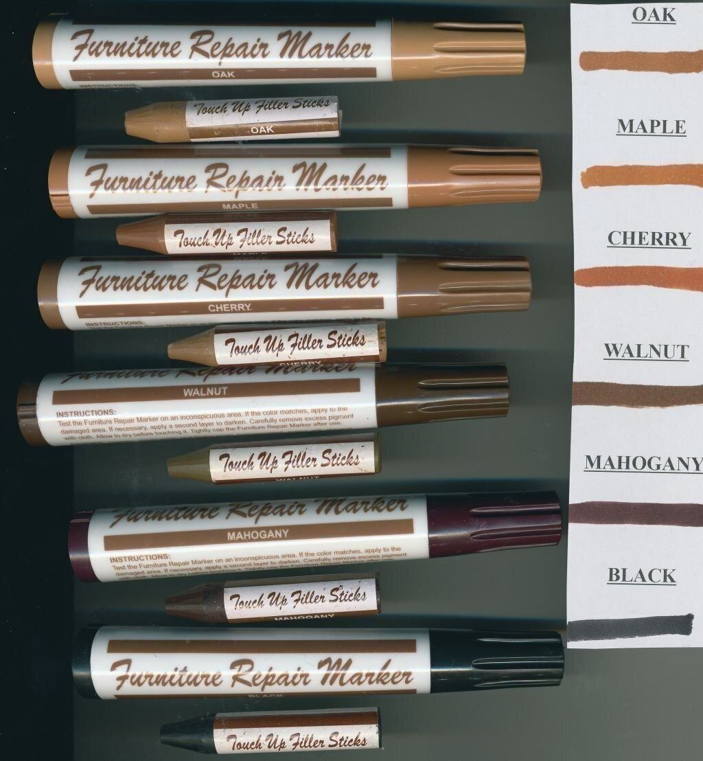 Total Furniture Repair Markers System 12 piece Kit Filler Touch-ups Wood Fillers