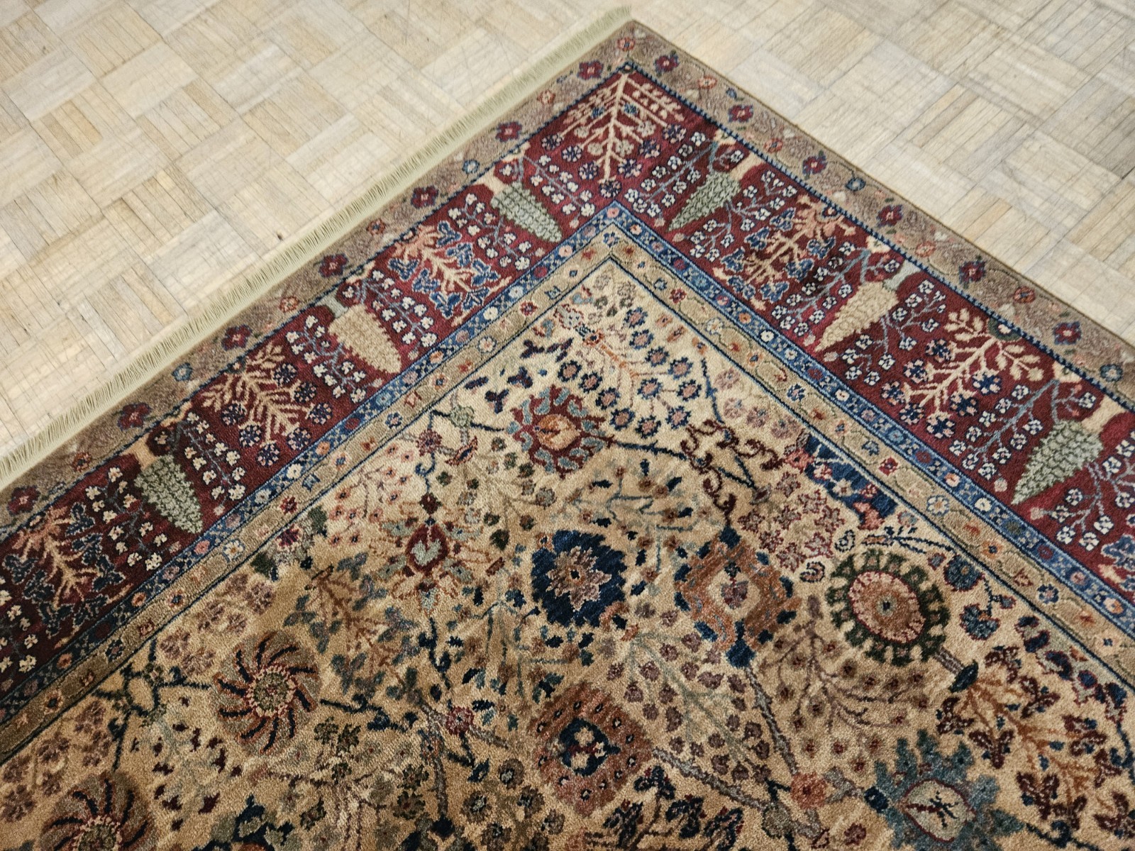 8x10 KARASTAN SAMOVAR TEAWASH KIRMAN VASE 901 -100% WOOL RUG EXCELLENT CONDITION