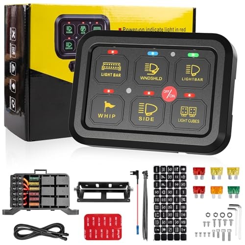 6 Gang Switch Panel with Electronic Relays, Universal Circuit Control Relay