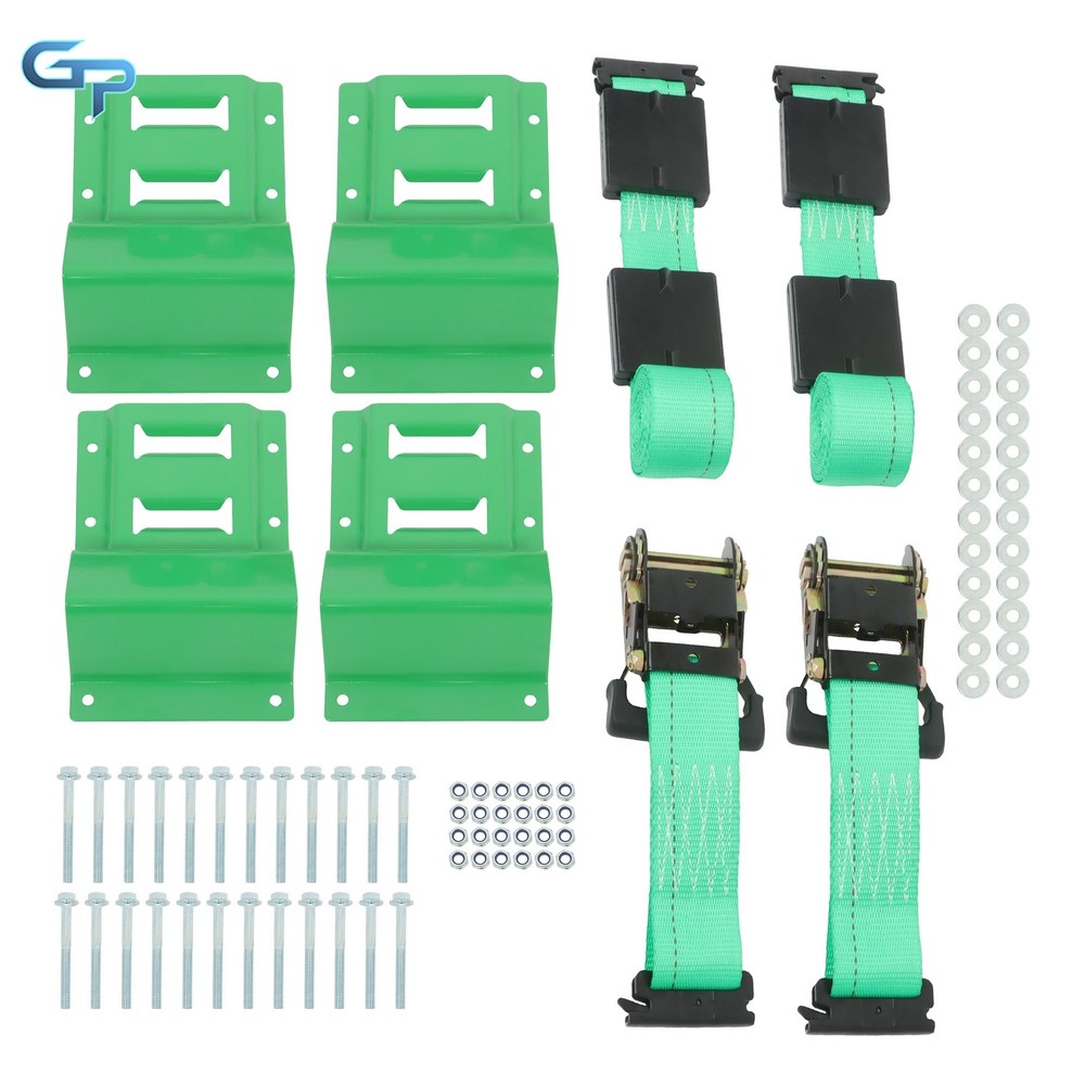 4pcs E Track Wheel Chock 2 Pack 8' E Track Ratchet Straps For ATV UTV Tractor