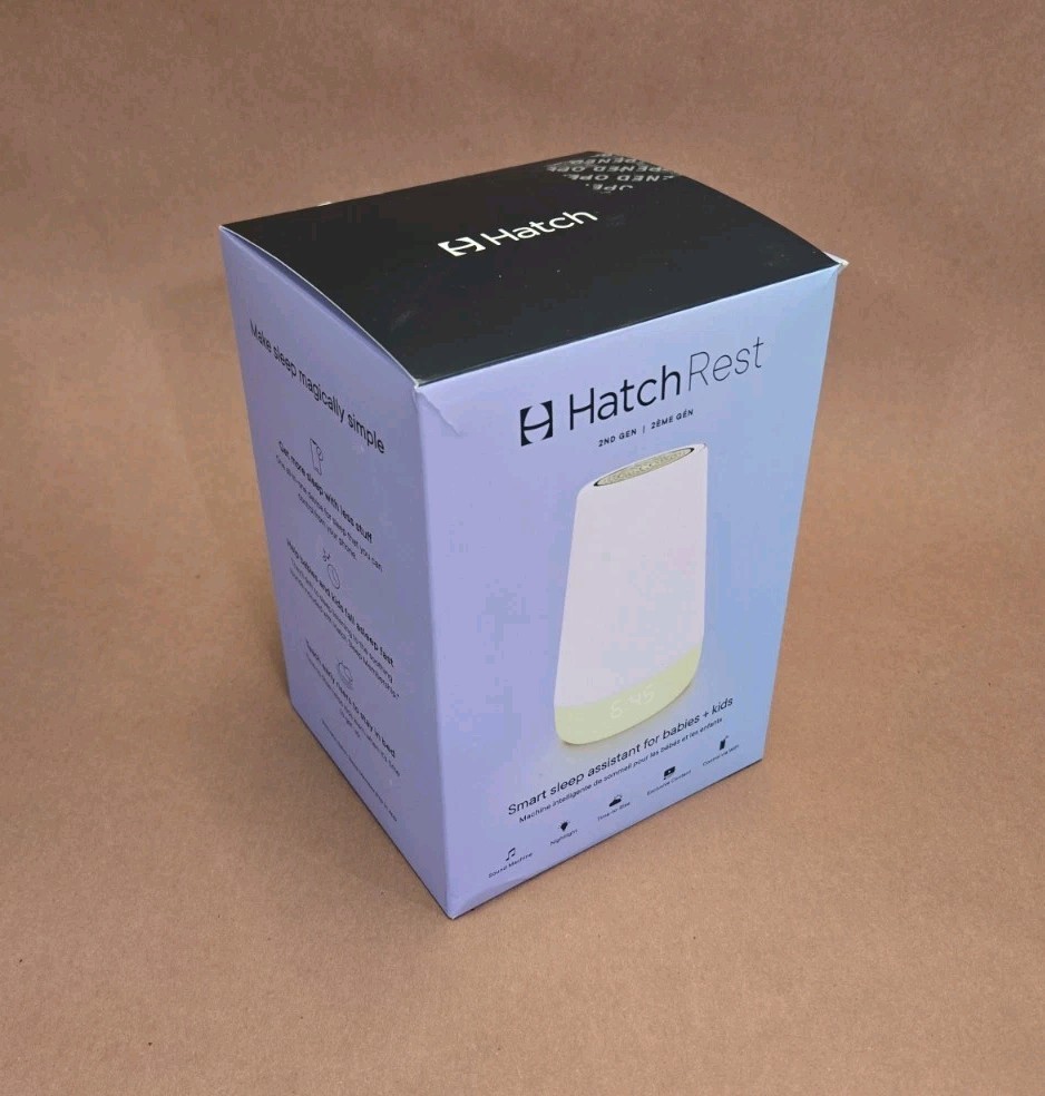 Hatch Rest 2nd Gen White All-in-one Wireless Sleep Sound Machine & Light Open