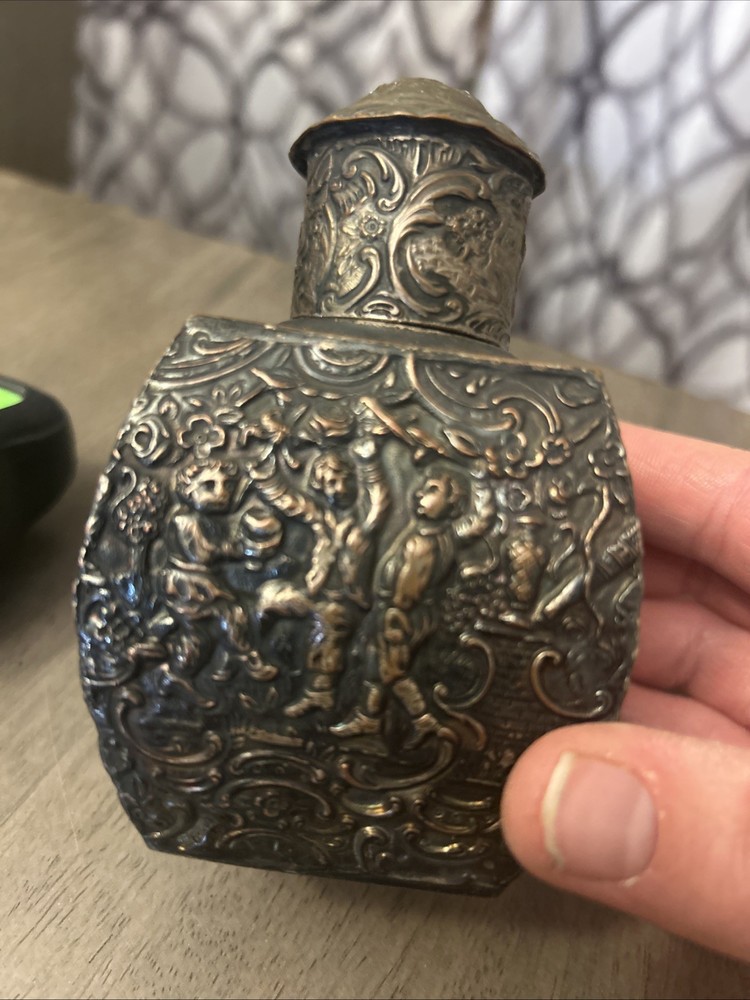 Barbour Silver Co Silver Plate Tea Caddy Bottle Tin #3238