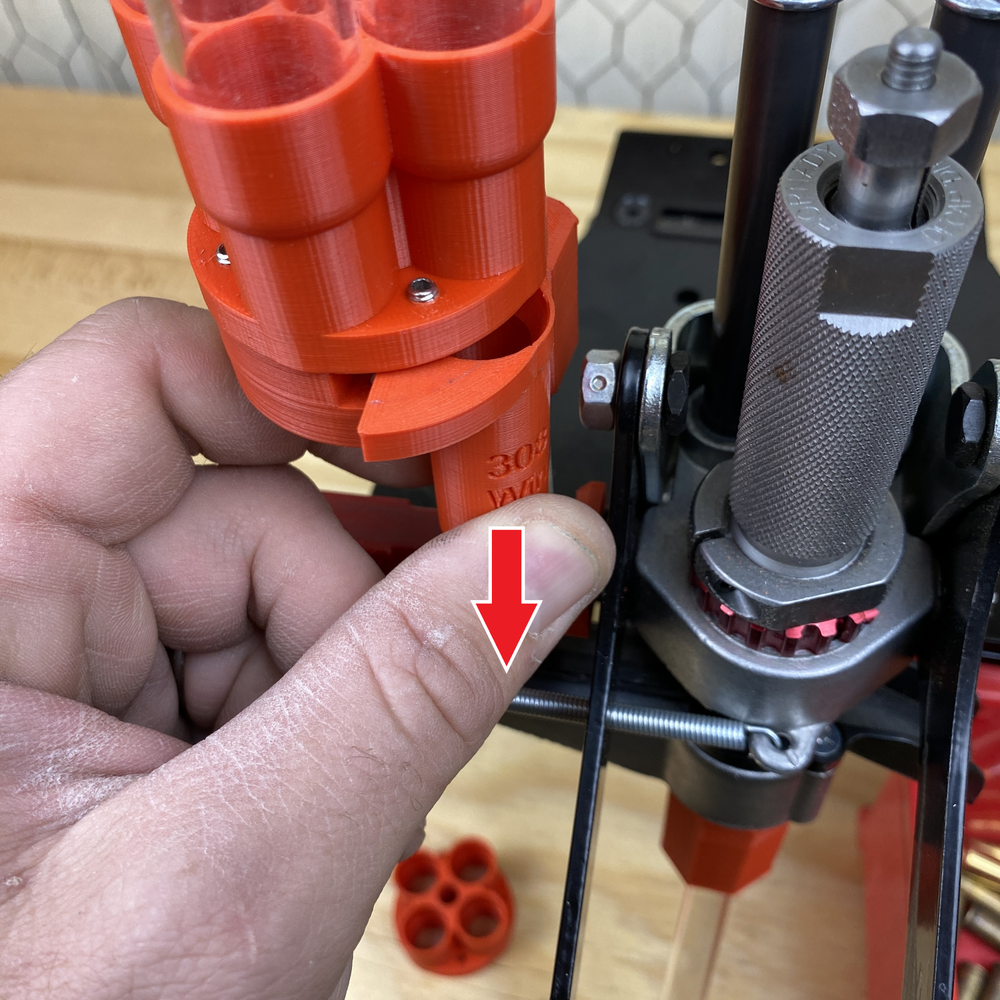 Lee APP Custom Universal Case Feeder 3D Printed COMPLETE KIT- No more adjusting!