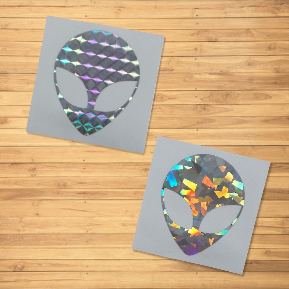 Alien Holographic Vinyl Decal, UFO Decal