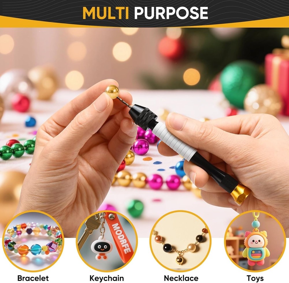 Compact Pin Vise Hand Drill Set with 22 Precision Micro Bits (0.6mm-2.5mm)