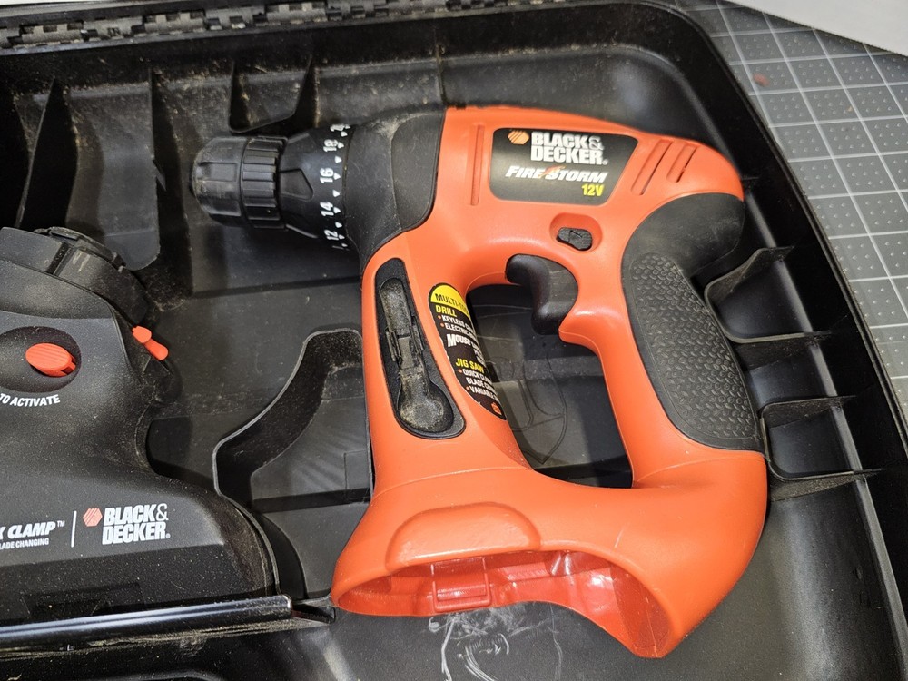 Black & Decker Fire Storm 12V Multi-Tool Drill Jig Saw Sander Set Incomplete
