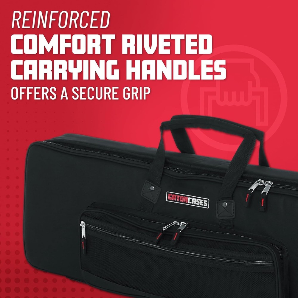 Lightweight Keyboard Gig Bag for 61-Note Keyboards, Durable Nylon Material