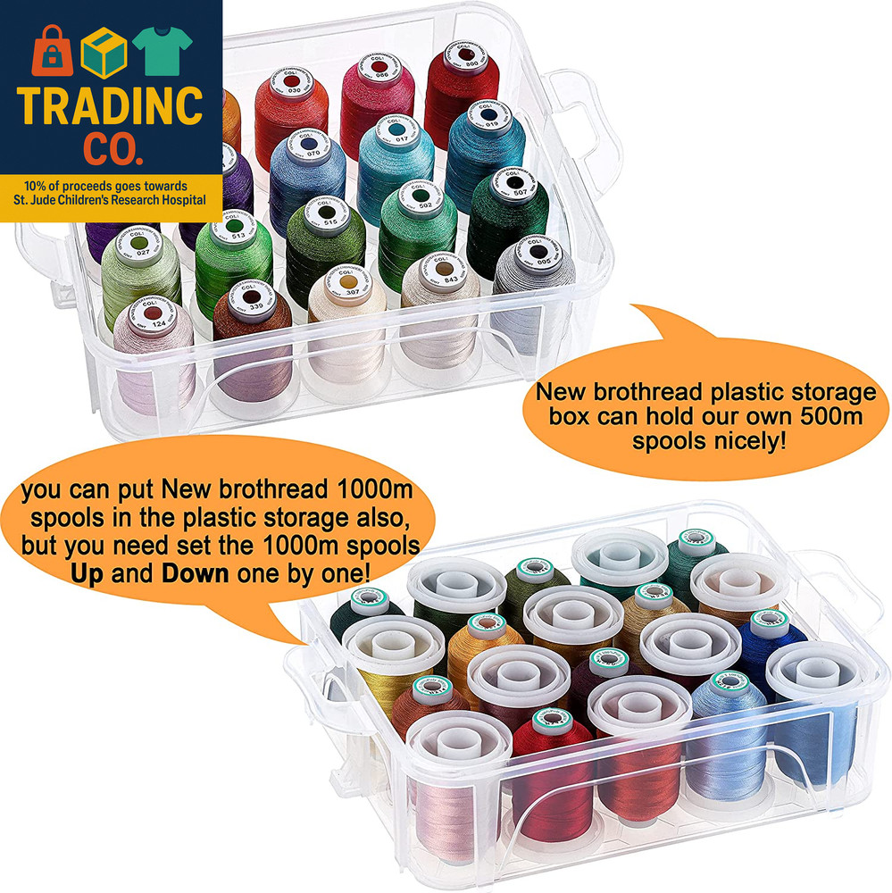 4 Layers Stackable Clear Storage Box/Organizer for Holding 80 Spools Home Embroi