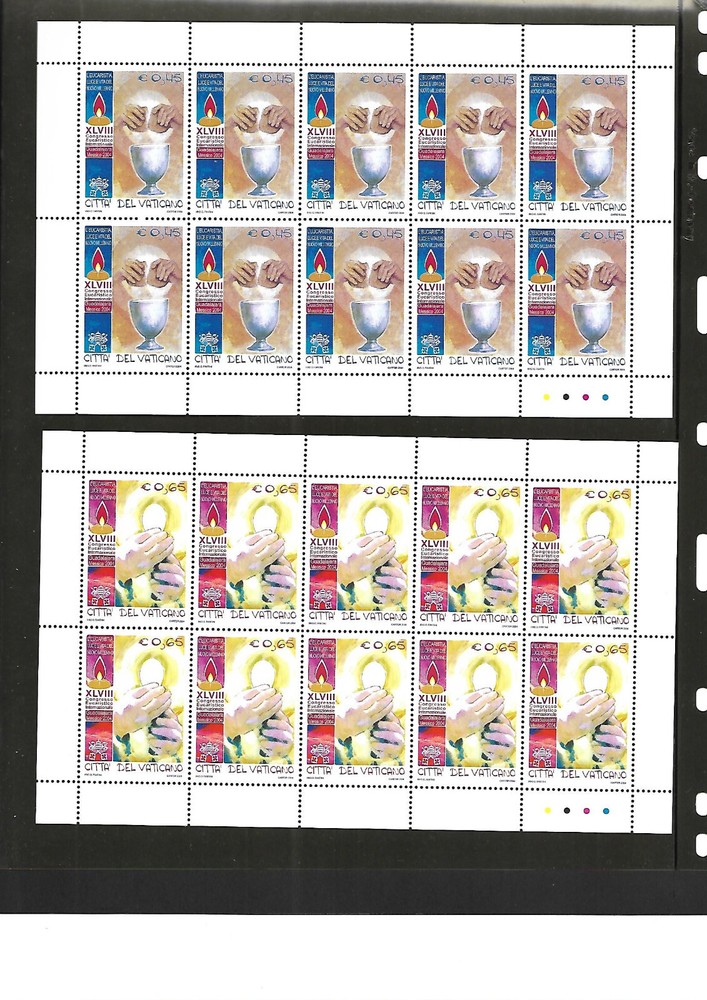 (FS403) Vatican Full sheets 2004 Eucharistic congressMNH