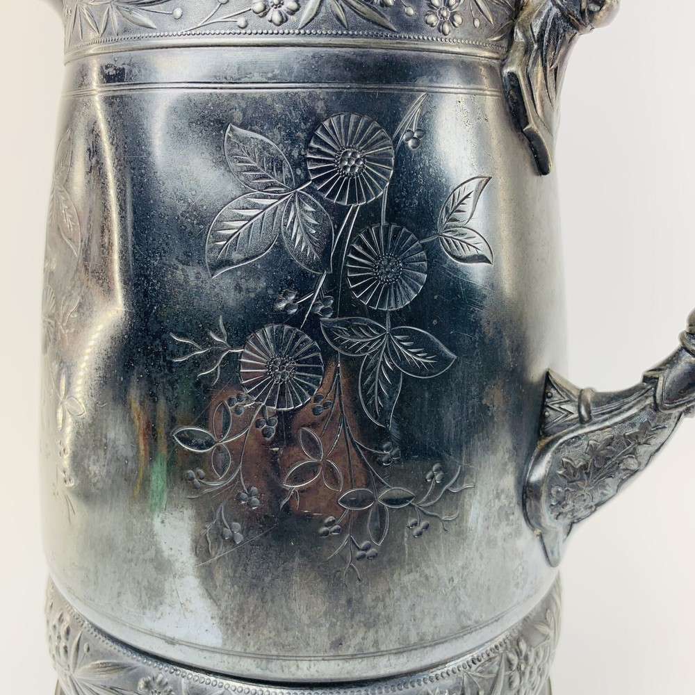 Antique Simpson Hall Miller Silver Plated Water Pitcher Jug. #387