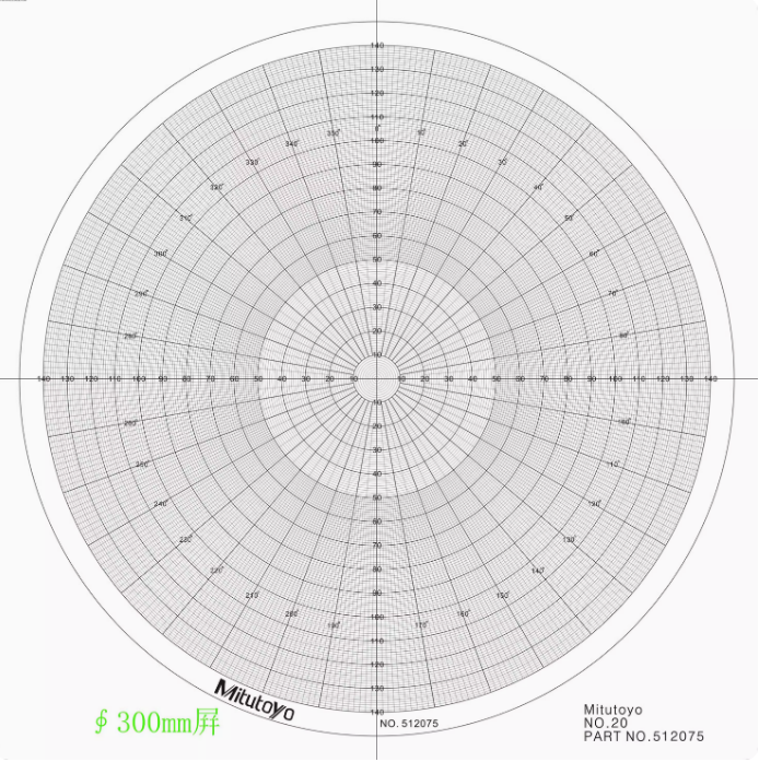 Optical Comparator Chart For Profile Projector Overlay Chart For Mitutoyo 512075