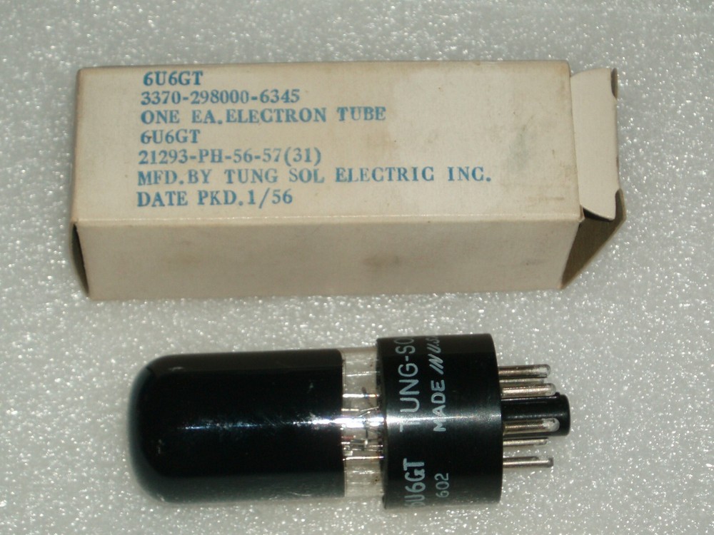 tube 6U6GT tube  AMECO® part#  T-6V6-GT by TUNG SOL dated 1/56
