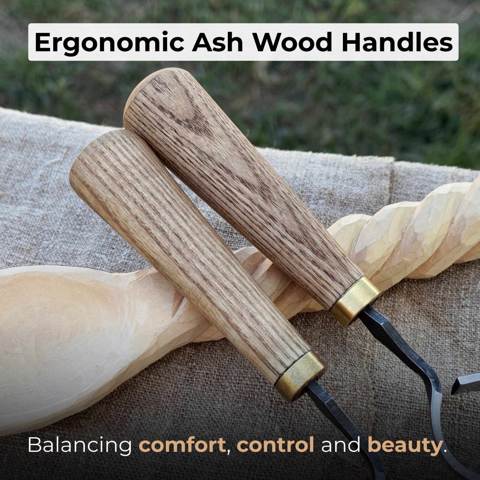 1.18in Blades 2-pieces Hook And Scorp Carving Knife Set 52100 Steel With Sheaths