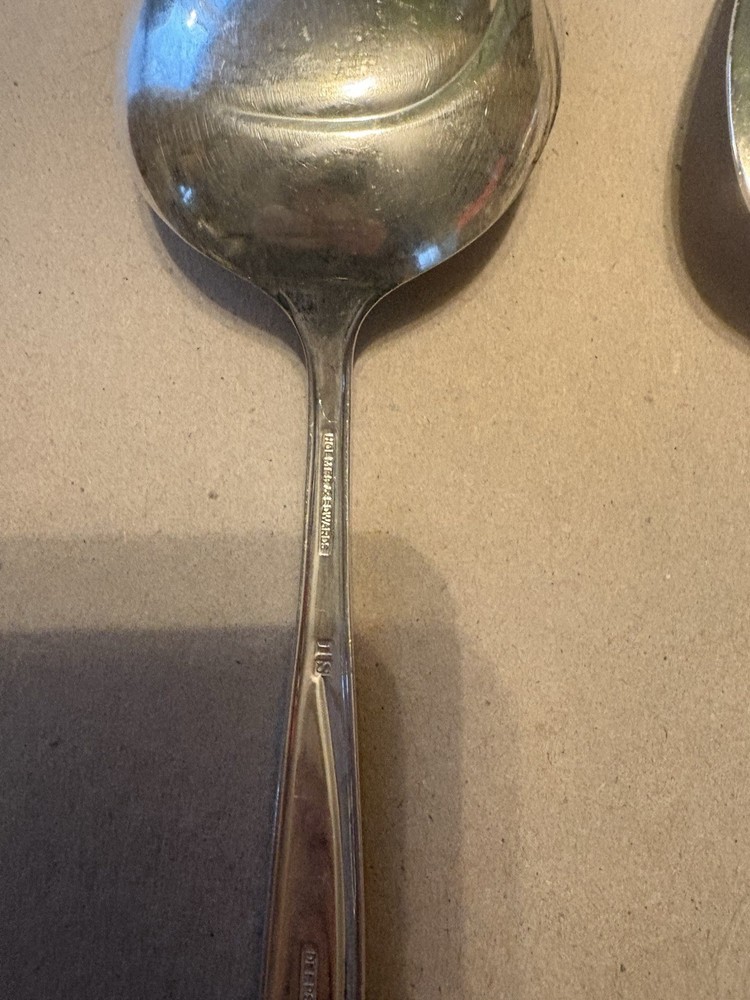 Silverware Holmes & Edwards Deepsilver Serving Spoon And Meat Fork Silverplate