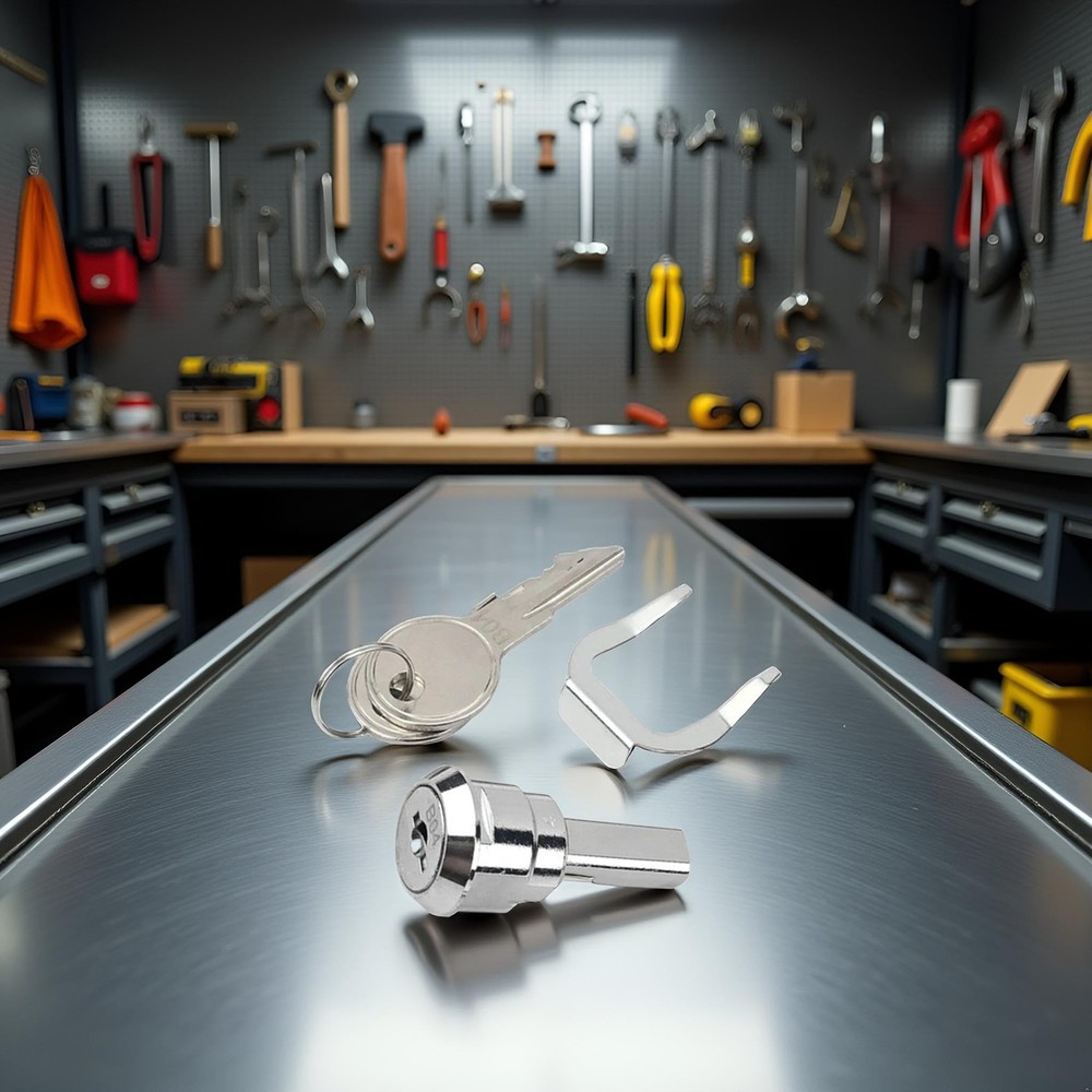 Silver Universal Toolbox Lock, Iron Cabinet Insert Linkage