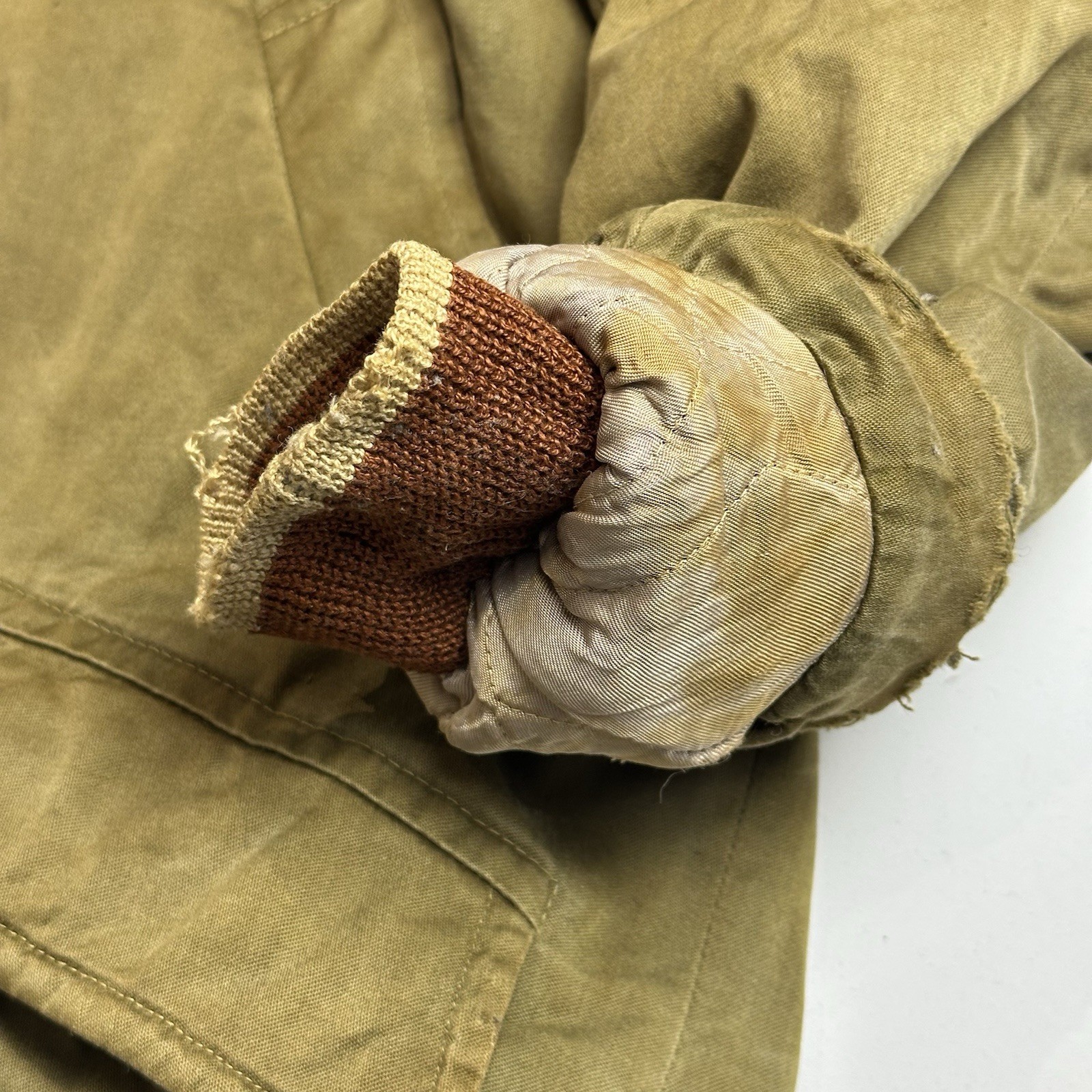 VTG WWII US Military B-9 Parka Cold Weather Jacket L Altered Distressed