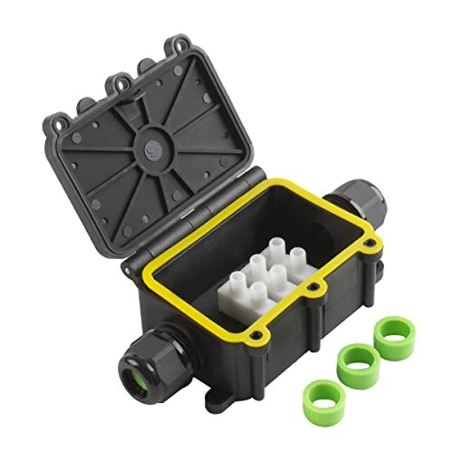 Underground Electrical Junction Box IP68 Waterproof Plastic Black 2Way
