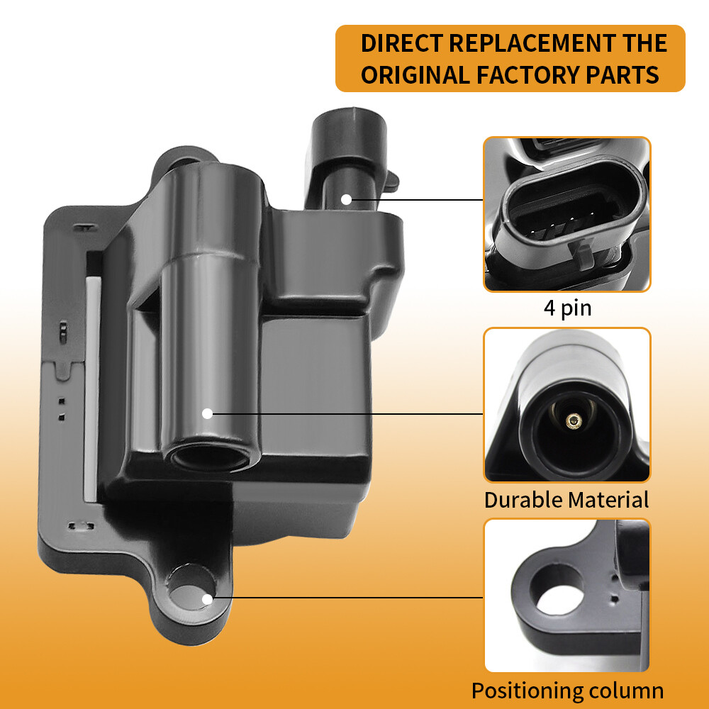 For Chevy GMC 4.8L 5.3L 6.0L 8.1L Square Ignition Coil & Spark Plug Wire Pack 8