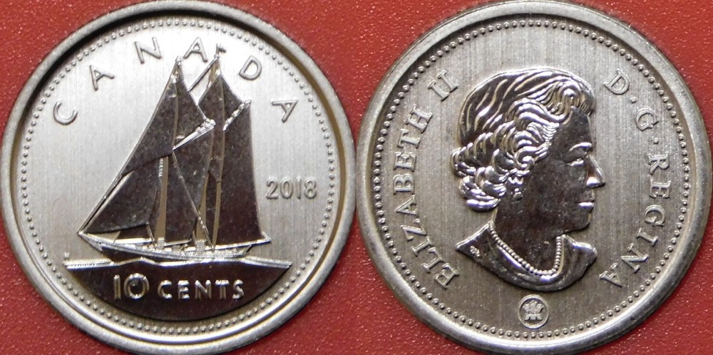 Specimen 2018 Canada 10 Cents From Mint's Set