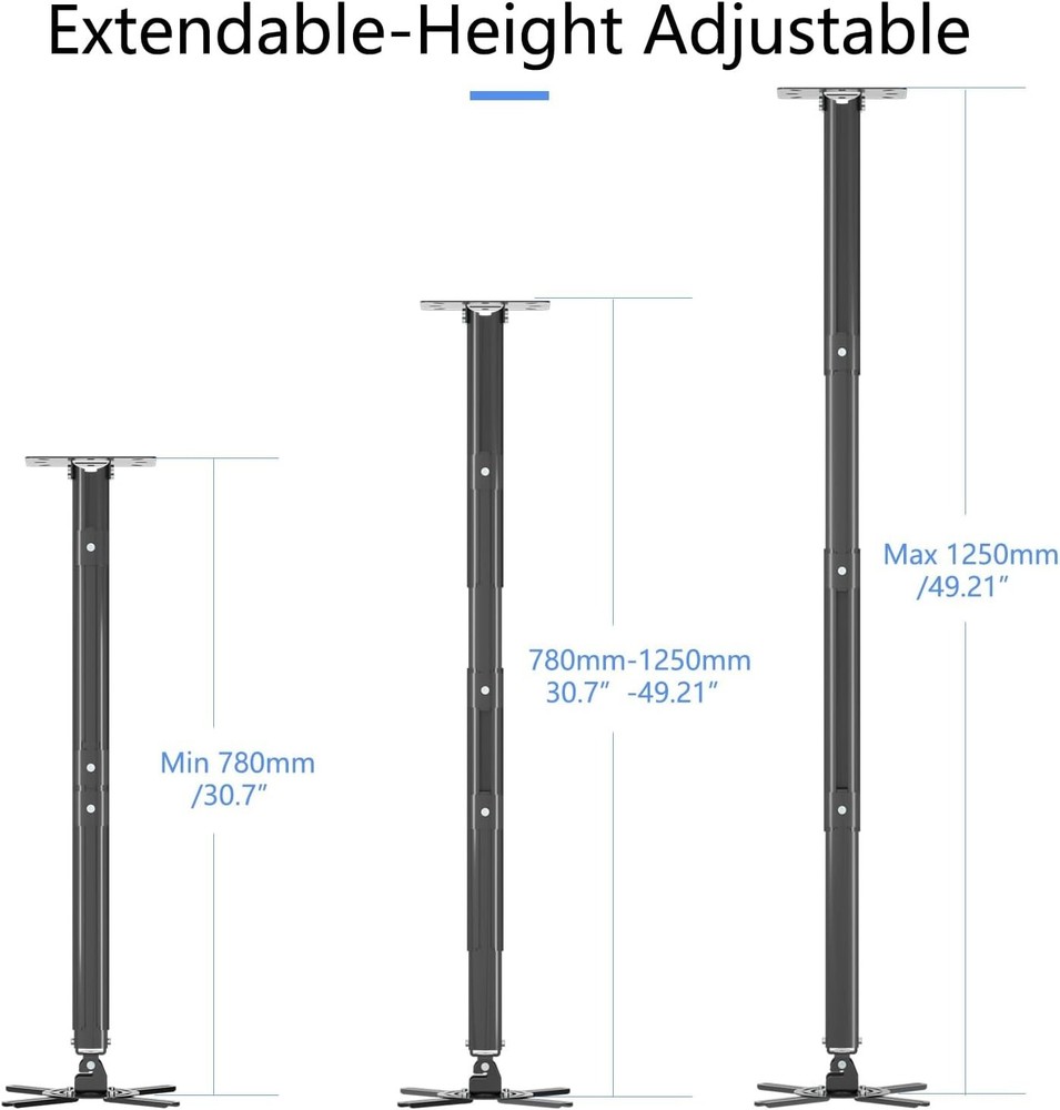 Extendable Projector Ceiling Bracket - Height Adjustable