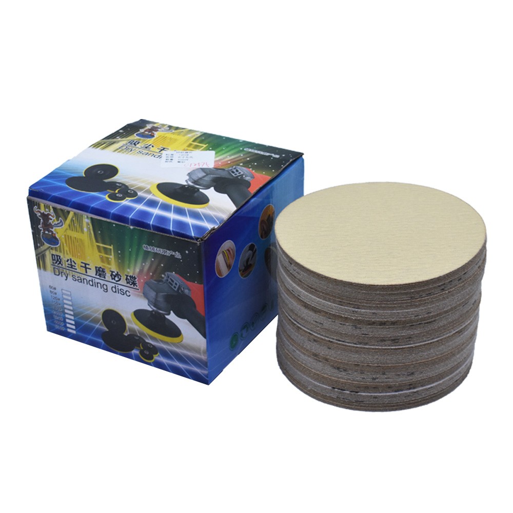 100 Pack 6" 180 Grit NO-Hole Hook Loop Pads Sanding Disc Flocking US