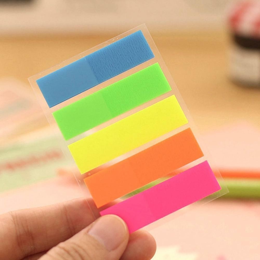 100Pcs Fluorescence Sticky Notes Memo Flags For Bookmark Sticker