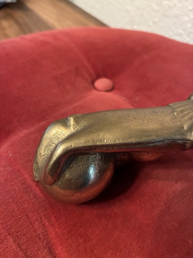 Hand Shape Brass Door Knocker with ring detail