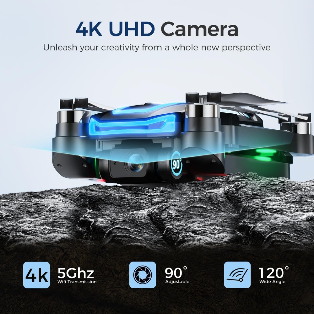 4K HD Camera GPS Drone, FPV Quadcopter with Auto Return, Lightweight, 2