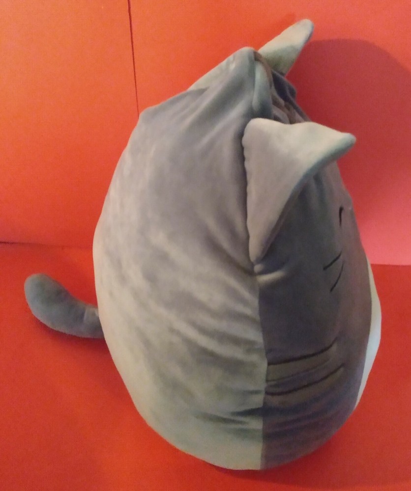 Big Soft Plush Grey Kitty Cat Pillow to Squeeze & Cuddle