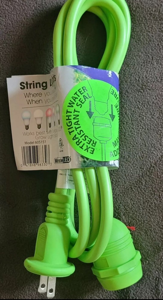 NEW - Miracle LED 6 Foot Single Socket Plug-in Light Socket for Grow Lite