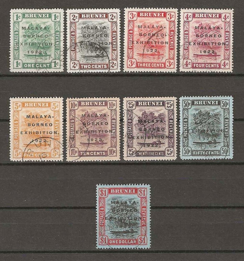 BRUNEI 1922 SG 51/59 USED