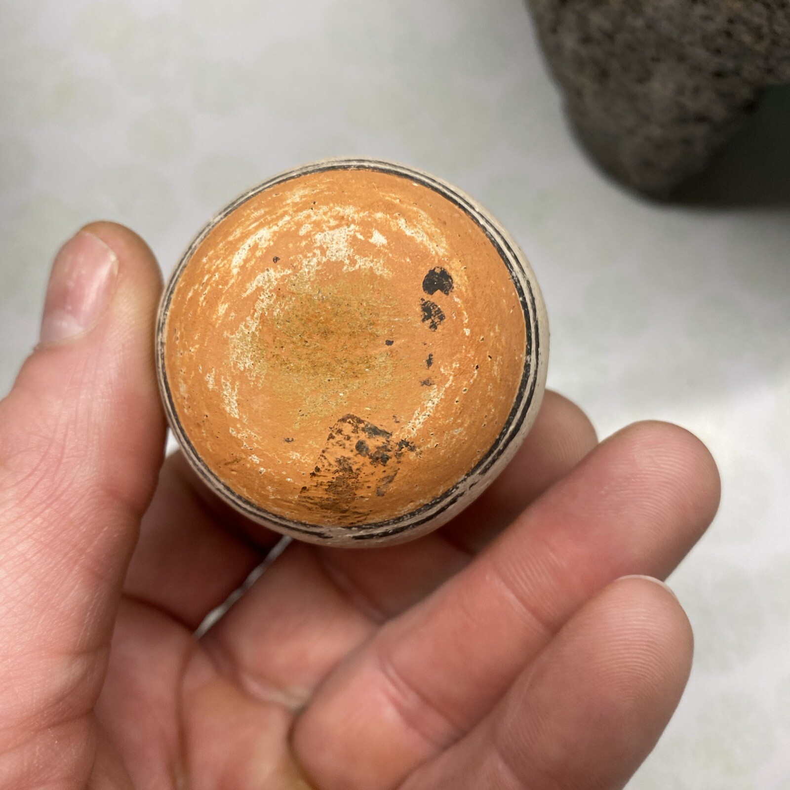 MLC s3092 Mini Polychrome Acoma 1 3/4” Solid Pottery Pot Jar