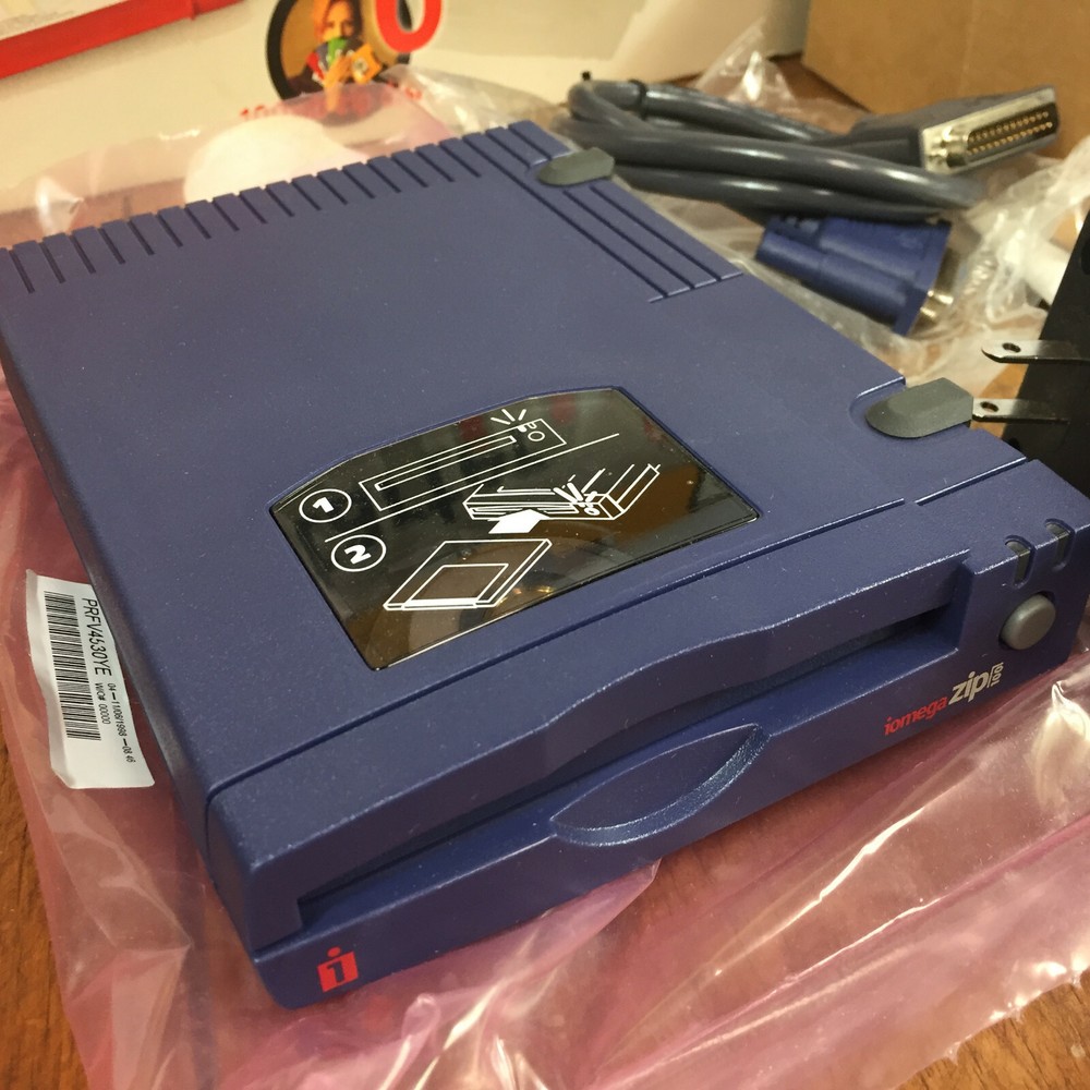 Vintage Computer Blank Storage Floppy Zip Drive Windows Microsoft Port Parallel