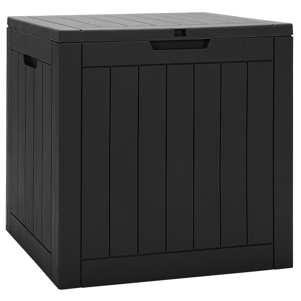 30 Gallon Deck Box Storage Container Seating Tools Organization Deliveries Black