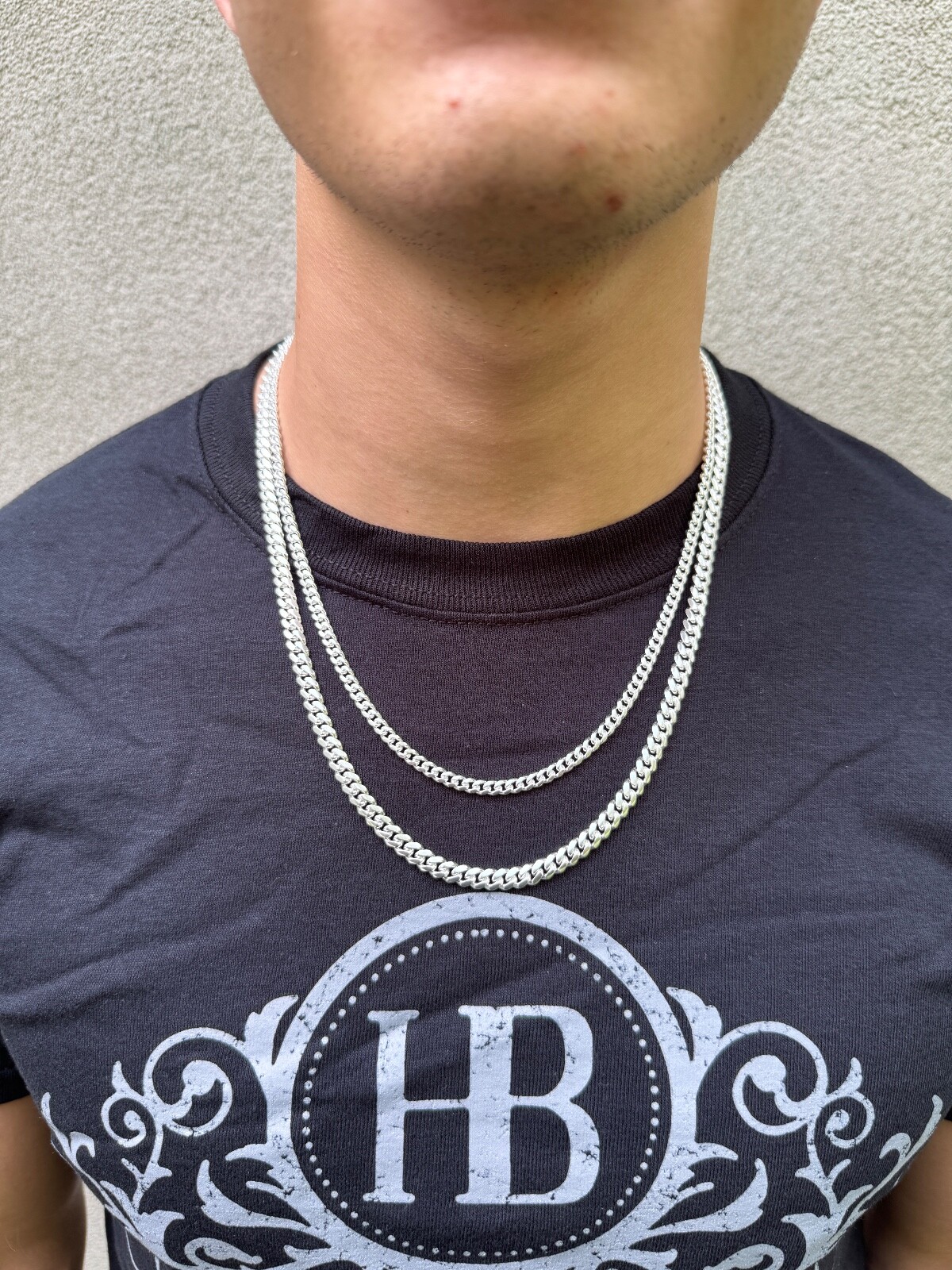 Real Miami Cuban Link Chain Or Bracelet Solid 925 Sterling Silver Box Lock ITALY