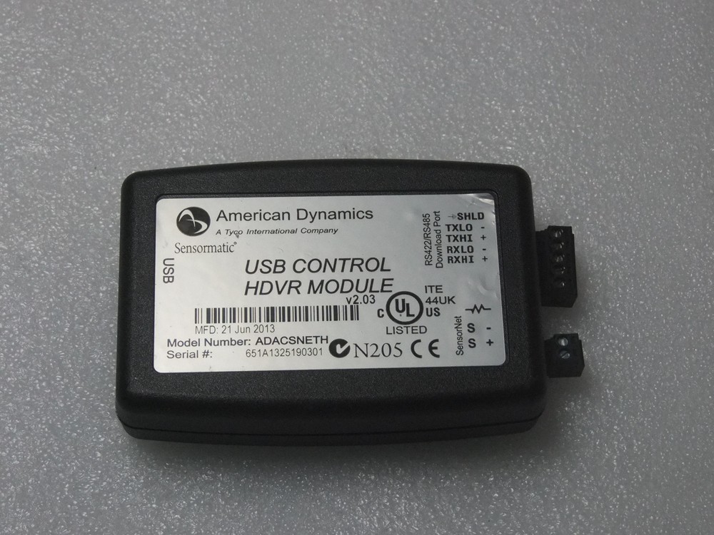 AMERICAN DYNAMICS SENSORMATIC USB HDVR CONTROL MODULE ADACSNETH