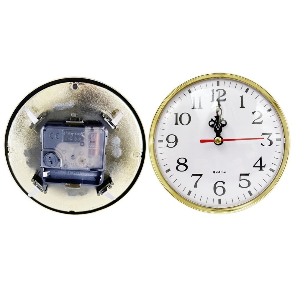 Compact 130MM Quartz Clock Insert with Gold Arabic Numerals DIY or Replacement