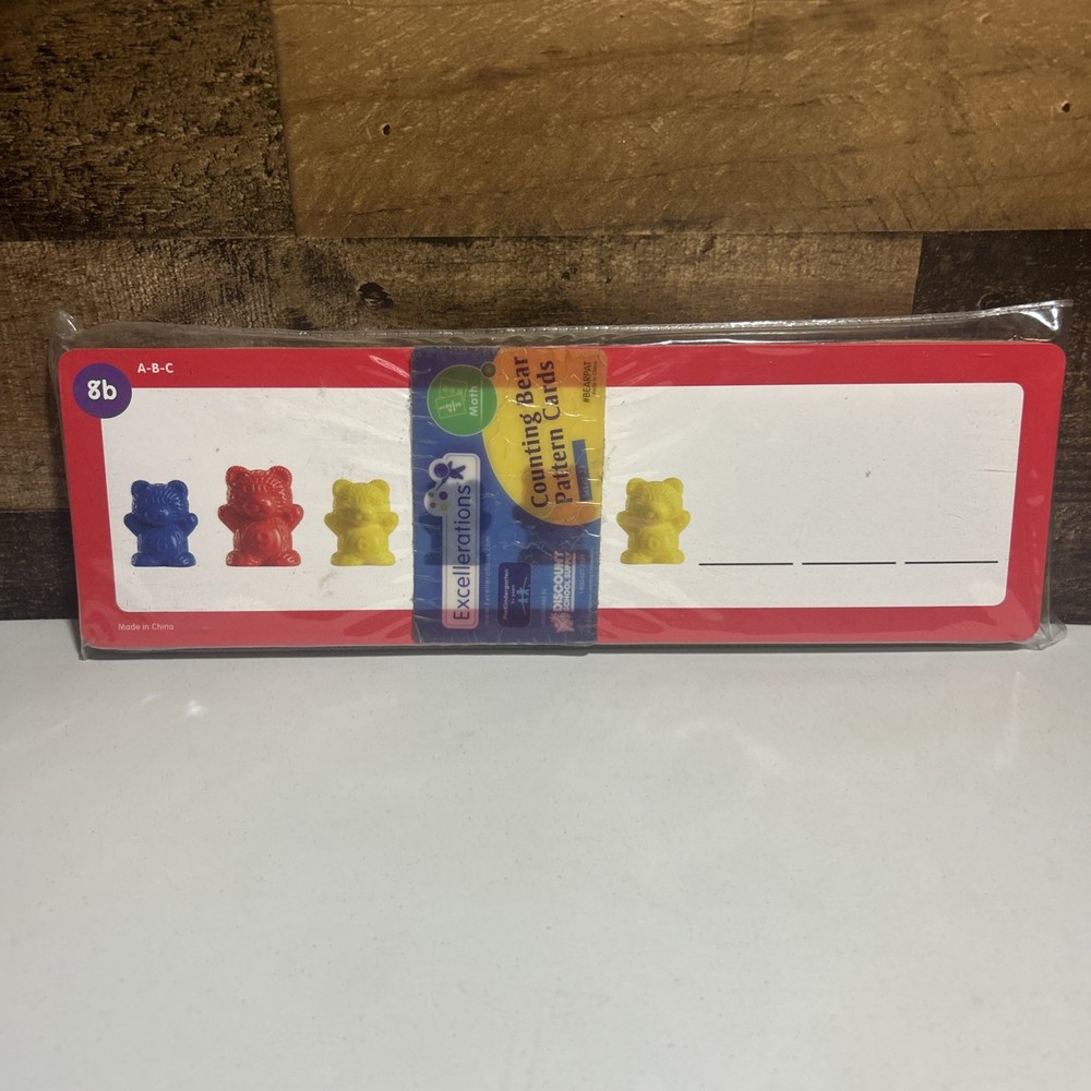 Excellerations Counting Bears Worms STEM Math Manipulatives 172 Pc+ Pattern Card